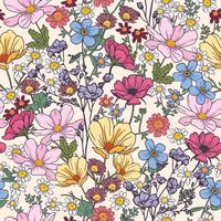 Fill your space with the power of flowers with this eccentric floral wallpaper. Created for Lust Home by UK designer Oh So Daisy, this multicoloured flower wallpaper can add a pop of fun to a bedroom, living room or hallway.