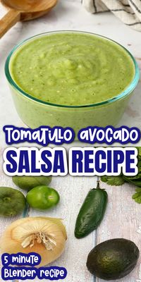 Best tomatillo avocado sauce. Easy blender recipe great on all mexican food or as a dip or dressing. WHole30 compliant