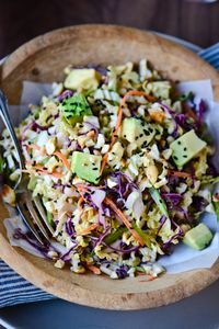 crunchy cabbage salad with spicy peanut dressing | Scaling Back