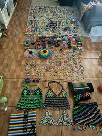 ive been making kandi for just about a year!! again. this not all of it as i am too lazy to find some, and ive given loads away. and also traded.