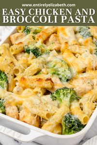 Looking for a hearty pasta bake the whole family will love? This creamy and easy Chicken and Broccoli Pasta is made with simple ingredients but packs ultimate cheesy comfort.