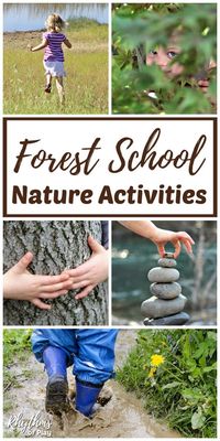 Forest School Nature Activities - We've got a round-up of some of our favorite outdoor learning ideas and nature activities! These are child-led and loosely structured suggestions. They're perfect for nature school, preschool, kindergarten, & forest school. | #RhythmsOfPlay #ForestSchool #OutdoorLearning #NatureActivities #NaturalLearning #Homeschooling #KidsActivities #OutdoorActivities #GetOutside