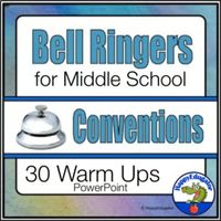 Bell Ringers Middle School ELA Conventions with Easel Assessment