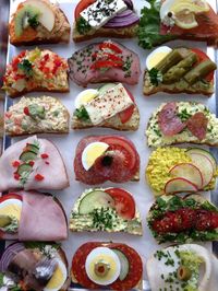 Open face Danish sandwiches