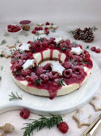 Cheesecake Coroa de Natal (saudável; sem glúten; fit)