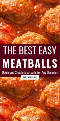 Try the best easy meatballs that are perfect for any dinner! This quick and simple recipe is ideal for those busy nights when you need a delicious meal in a hurry. These easy meatball recipes are perfect for spaghetti and are sure to be a hit with the whole family. With minimal ingredients and effort, you can enjoy homemade meatballs that are juicy, flavorful, and satisfying. Make dinner stress-free with these easy meatballs today