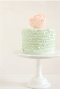 Envisioning mint green party cake... tall gold candles.