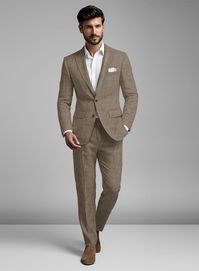 Capture the spotlight with our Stylbiella Spring Light Brown Linen Suit, your key to a polished look. Crafted from pure linen, this suit stands as the pinnacle of breathability and lightweight design, making it an impeccable choice for both steamy summer days and cooler evenings. Whether attending a formal gathering or a casual affair, you'll exude suavity and sophistication. Stay at the forefront of fashion and make a memorable impression at every occasion.    About Stylbiella Expedition Collec