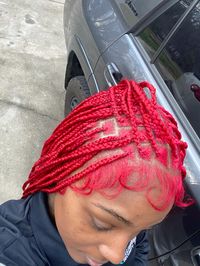 #softedges#redhai#redknotless#redbraids#redheads#blackgirl #blackwoman #hairstyles #braids #cute#brownskingirl #redvelvet