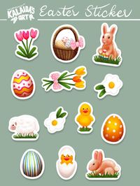 Cute Easter Stickers digital download