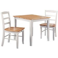 3pc Dining Table With 2 Ladderback Chairs White/natural – International Concepts : Target