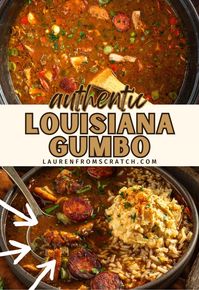 Discover the classic Cajun chicken and sausage gumbo recipe that’s full of authentic flavors. With a rich dark roux, andouille sausage, and chicken thighs, this gumbo is a hearty and satisfying dish that’s perfect for bringing the taste of Louisiana to your kitchen. Find more authentic Louisiana recipes at LaurenFromScratch.com!