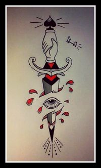 #Tattoo Sketch #Dagger #Eye #Blood by Francesco Pulinas