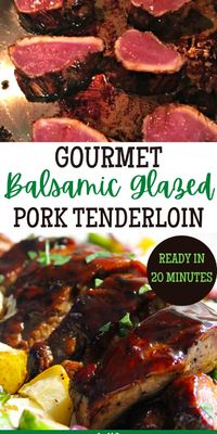 Bring gourmet taste to your family dinner with this easy-to-make Balsamic Glazed Pork Tenderloin. Juicy, tender and boasting a delightful balsamic glaze, this dish is a 20-minute wonder you'll love. Perfect for busy weeknights yet fancy enough for special occasions. Enjoy a meal that's high on flavor and low on time!