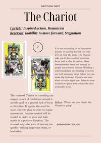 Read more about The Chariot Tarot Card. For more information, follow me! Message me for free card readings