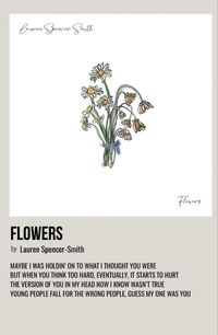 minimal polaroid song poster for flowers by lauren spencer-smith