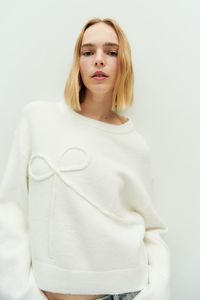 Appliquéd Sweater - Cream - Ladies | H&M CA