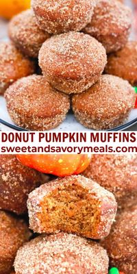 Donut Pumpkin Muffins are light and fluffy with the delicious flavors of pumpkin, warm fall spices, and a sweet cinnamon sugar coating.