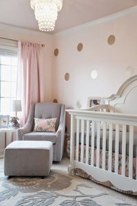 Pink grey and gold glamorous girl's nursery.