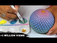 Easy Mandala Art for Beginners Dot Painting Rocks Tutorial Painted Stones Step by Step Oval Egg Rock - YouTube