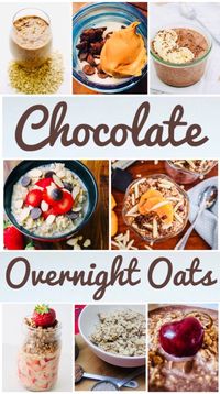 Chocolate Overnight Oats for Breakfast - delicious recipes for a great start to your day! Very easy to prep for an easy morning. #breakfast #oats #mealprep