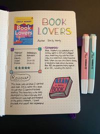 This is my book journal review page for Book Lovers from Emily Henry. I loved this book so much and i love this entry!