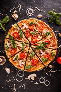 Flat lay with Italian pizza by Grafvision photography on @creativemarket