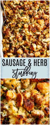 Sausage & Herb Stuffing Recipe - Cafe Delites