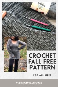 Ready to cozy up this fall? Check out this awesome Crochet Sweater the perfect project to make this Fall. This Free Pattern can be made into a stylish sweater dress or an oversized crochet sweater in all sizes - hence it is perfect for everyone. It comes with a free video tutorial to guide you every step of the way. #FallCrochetPatterns #CrochetSweater"