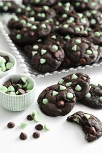 Double Chocolate Mint Chip Cookies