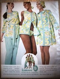 1971 Lorraine Floral Pajamas Nightgown Lingerie Ad