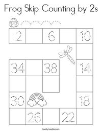 Frog Skip Counting by 2s Coloring Page - Twisty Noodle