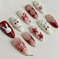 custom set. red miffy🐰 ib：@oaklestudio #nail #nails #pressonnails #pressons #nailextensions #stickonnails #y2knails #y2k #starnails #y2kaesthetic #y2kfashion #nailart #naildesign #naildesigns #miffy inspo