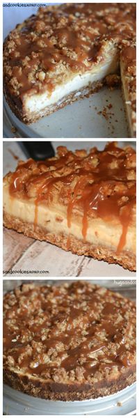 Caramel Apple Crisp Cheesecake - Hugs and Cookies XOXO