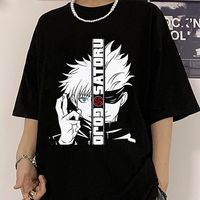 Gender:Men's,Women's,Couple's,Unisex; What's in the box:T-shirt; Types:Back To School,Manga,Cartoon,Anime,T-shirt; Holiday:Back To School,Masquerade; Style:Cosplay; Occasion:Casual Daily; Material:100% Polyester; Age Group:Adults'; Characters:Gojo Satoru; Cosplay Works:Jujutsu Kaisen; Pattern:Anime; Design:Street Style,Graphic,Harajuku; Neckline:Crew Neck; Sleeve Type:T-shirt Sleeve; Listing Date:04/25/2022; Production mode:External procurement; Clothing Length:; Bust:; Shoulder Width:; Sleeve L