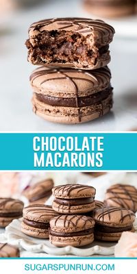 My chocolate macaron recipe makes beautiful, perfectly textured chocolate macarons filled with ganache. My recipe includes LOTS of tips so you can be successful, no matter your skill level. Recipe includes a how-to video!