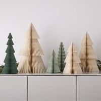 Decorative Paper Trees Bundle, Ivory/Green, Set of 6 | West Elm