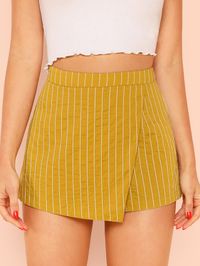 Overlap Front Shorts -SheIn(Sheinside)