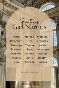 For the main character in your next fantasy novel #character #girlnames #characternames #characterinspiration #prettynames #prettygirlnames #writer #writing #author #nameideas #romanticnames #beautifulnames #princessnames #royaltynames #elegantnames #babygirlnames #girlnames #fantasynames #fantasygirlnames #fairytalenames #fantasynovel