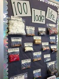 100 Looks Like...Counting to 100 Activity. Students collect a hundred of an item in a plastic bag. Image only.