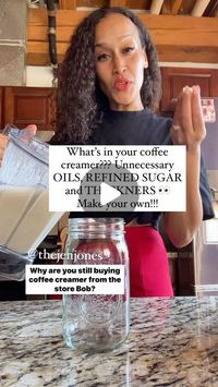 Jen Jones | Plant-Based Queen on Instagram: "Have you tried my coffee creamer???? It’s a must! 

@dontforgetthecinnamon_ shirts out now! Shop at nevellskin.com link in bio 

Glowing skin by @nevell_skin coffee oil! This is the ONLY coffee oil I use! Link in bio or at nevellskin.com

COFFEE CREAMER! 

1/2 cup soaked raw cashews (soak overnight in water or 30 minutes in hot water) 
1/2 cup full fat coconut milk 
2 cups filtered water 
2-3 soaked dates (soak until soft-about 30 minutes in water) 
1 tsp good vanilla extract or powder
Pinch of salt
Ceylon cinnamon!
Blend for 2 minutes of until creamy! Keeps in the fridge for 4-5 days! Make less if you are the only one that drinks coffee in your house! Allergic to cashews or coconut? Sub 1 cup of hemp seeds!
.
.
.
.
#newyearnewme #newyearrecipes