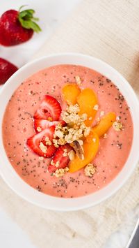 A fruity, berry-licious smoothie bowl is perfect for breakfast.