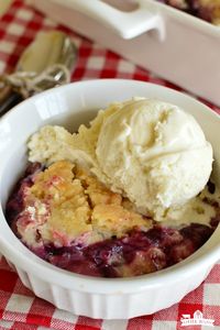 Blueberry Rhubarb Dump Cake | Little Dairy On the Prairie