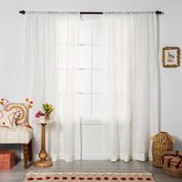 1pc 54"x84" Sheer Embroidered Floral Curtain Panel White - Opalhouse™ : Target