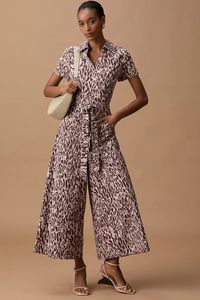 The Colette Wrap Jumpsuit by Maeve: Printed Linen Edition | Anthropologie