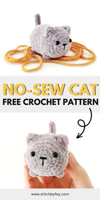 This no-sew crochet amigurumi cat free pattern has all of the cuteness and none of the sewing! This amigurumi cat is a quick and easy project for market sellers and a fun crochet gift for cat lovers.