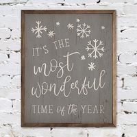 Most Wonderful Time Rustic Wall Sign. | Antique Farmhouse Most Wonderful Time Rustic Wall Sign | Wood | Size: 32x40