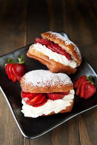 strawberries and cream malasadas | use real butter