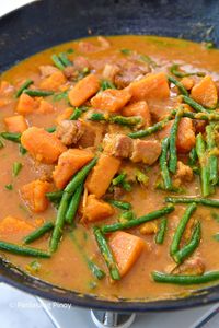 Ginataang Kalabasa, a Filipino vegetable dish, consists of squash, string beans, and coconut milk. While it can be a vegetarian dish, it often includes shrimp, pork, or chicken for added flavor.
The post Ginataang Kalabasa appeared first on Panlasang Pinoy.