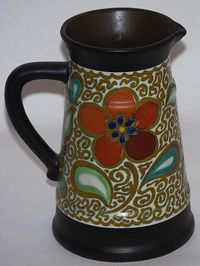 Gouda Pottery 1923 Cerla Hand Decorated Pitcher (Artist Signed) from Just Art Pottery